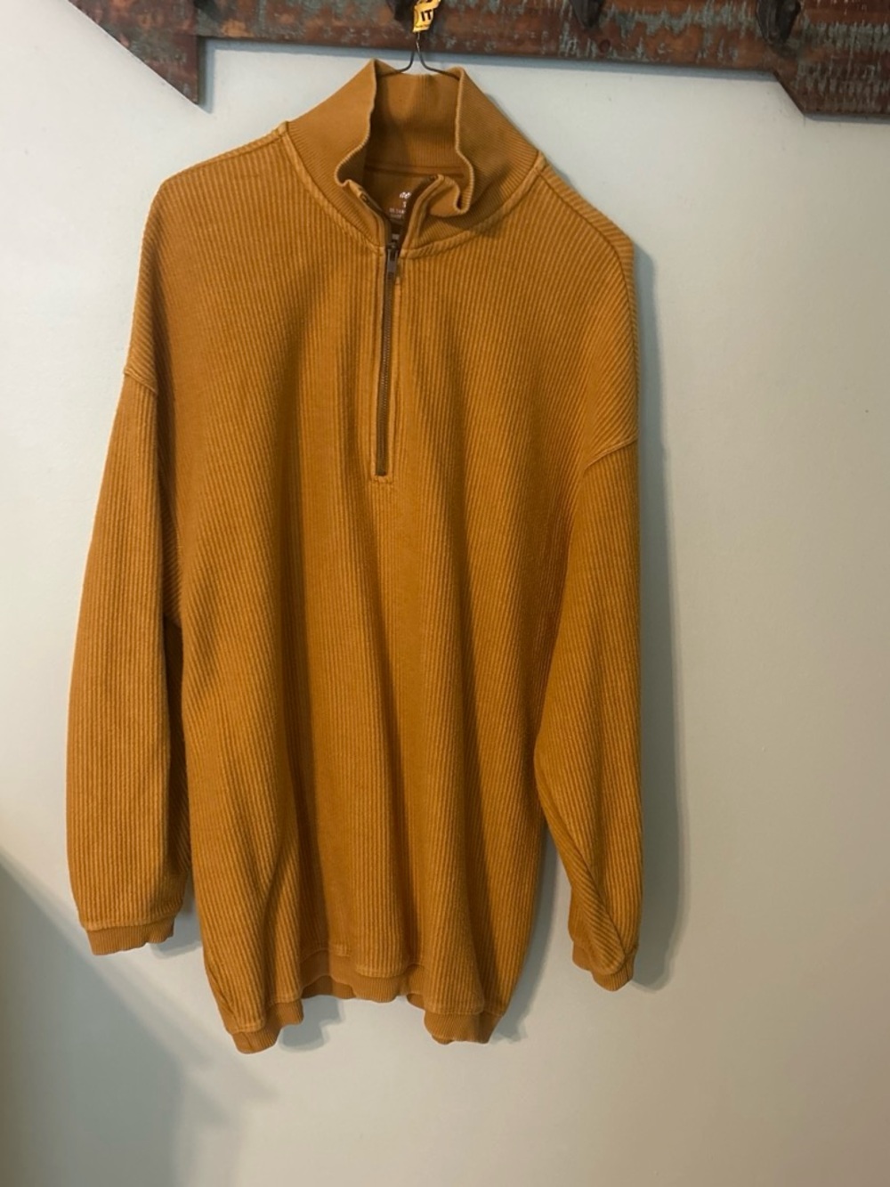 aerie Women's Waffle Knit Half-Zip Pullover - Mustard